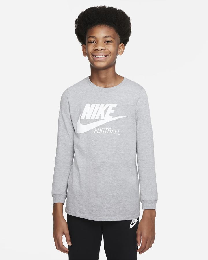 Nike Swoosh Kids Long-Sleeve Za Dječake Majice Tamno Sive | HR-06381EKJQ