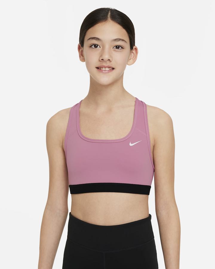 Nike Swoosh Kids Za Djevojčice Sportski Grudnjak Roze Bijele | HR-24863RPOL