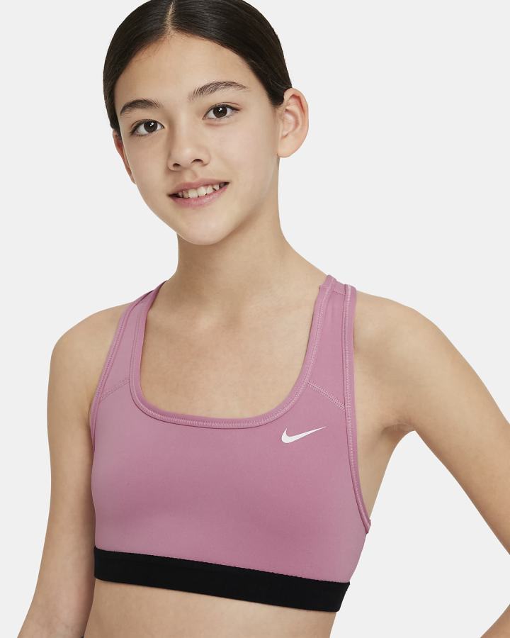 Nike Swoosh Kids Za Djevojčice Sportski Grudnjak Roze Bijele | HR-78906ZECD