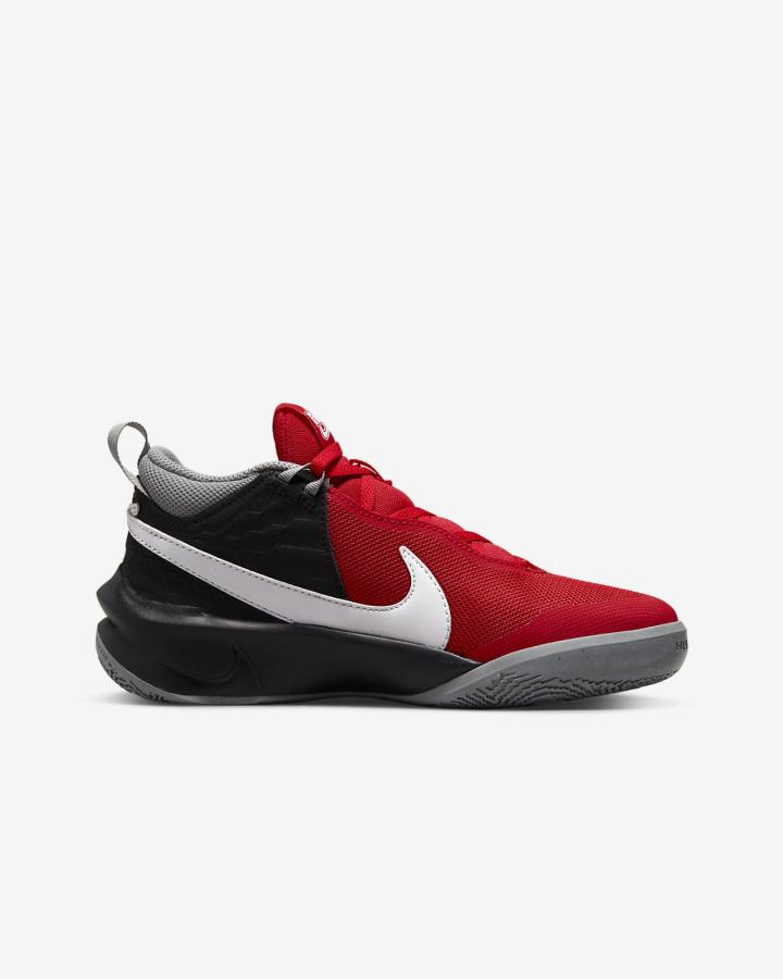 Nike Team Hustle D 10 Kids Za Djevojčice Košarkaške Cipele Crvene Sive Crne Bijele | HR-01923KRDX