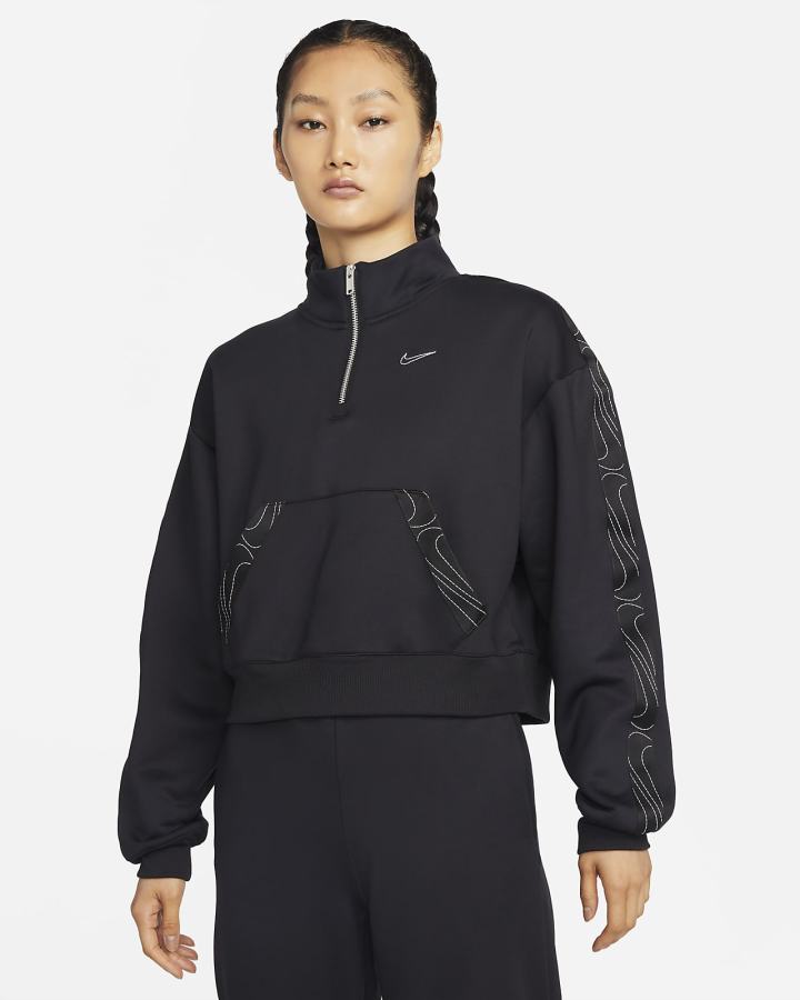 Nike Therma-FIT 1/2-Zip Training Top Ženske Pulover Crne Platine | HR-29315GBUW