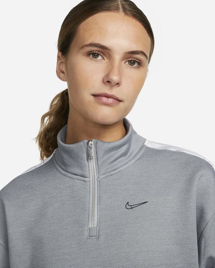 Nike Therma-FIT 1/2-Zip Training Top Ženske Pulover Sive Bijele Crne | HR-43928LQXN