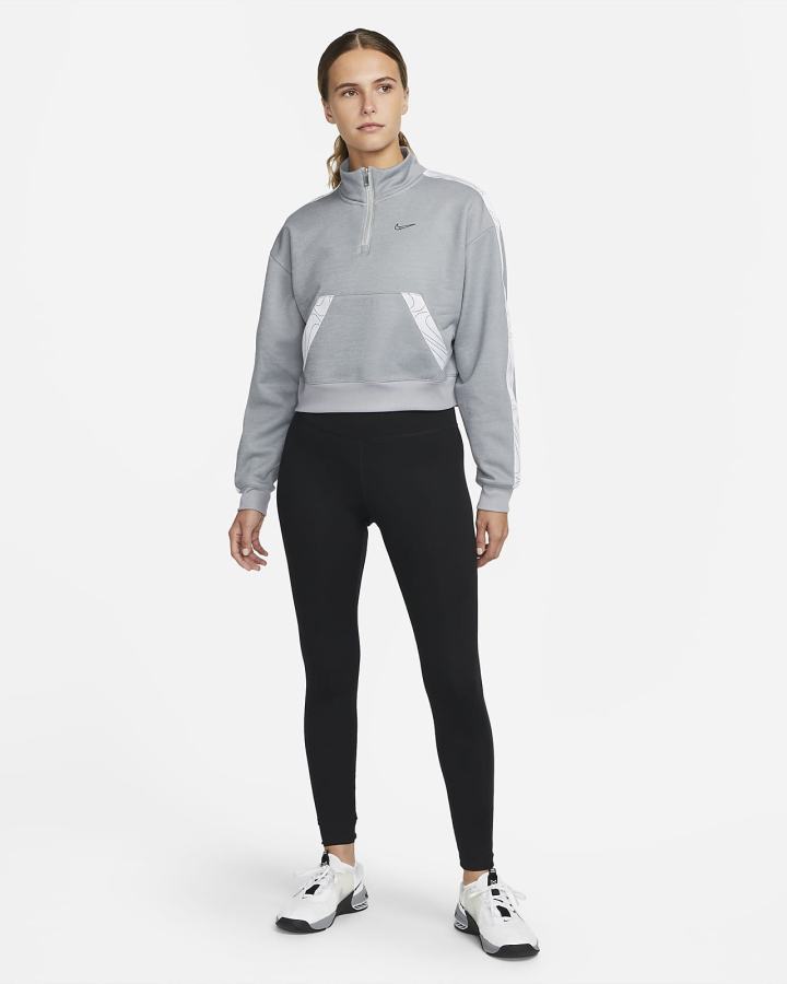 Nike Therma-FIT 1/2-Zip Training Top Ženske Pulover Sive Bijele Crne | HR-43928LQXN