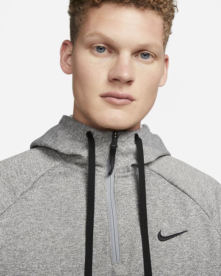 Nike Therma-FIT 1/4-Zip Fitness Muške Majica S Kapuljačom Tamno Sive Crne | HR-67580OUNP