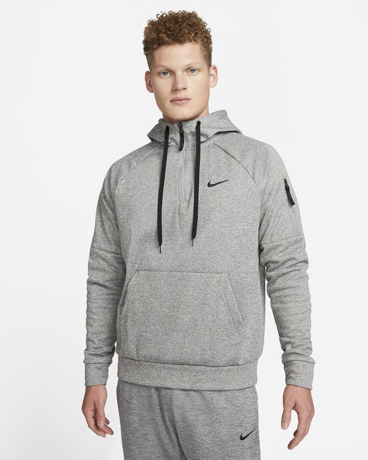 Nike Therma-FIT 1/4-Zip Fitness Muške Majica S Kapuljačom Tamno Sive Crne | HR-67580OUNP