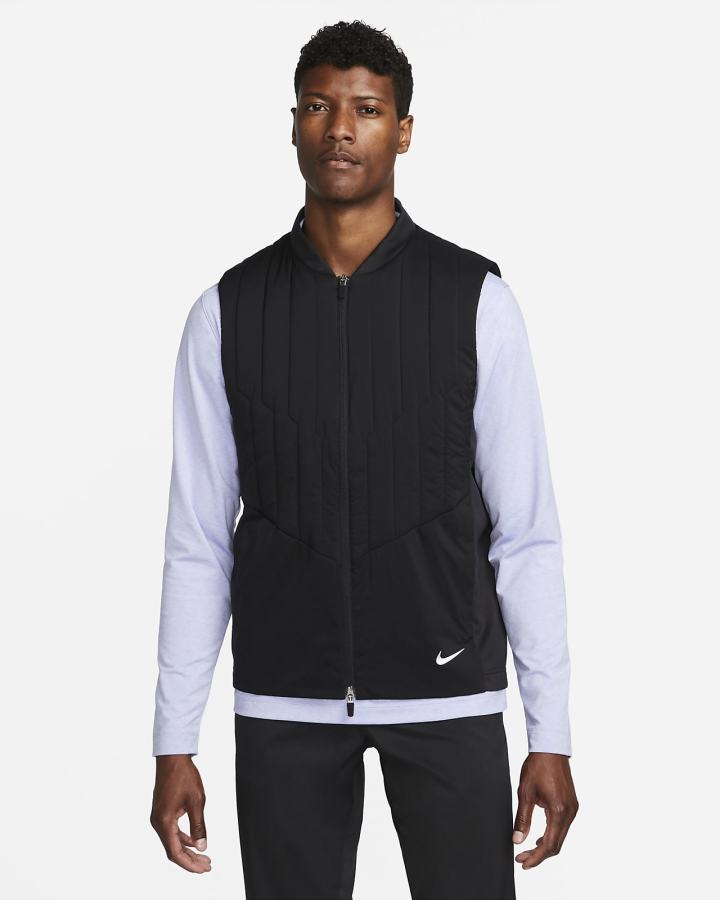 Nike Therma-FIT ADV Repel Full-Zip Golf Muške Prsluk Crne Bijele | HR-26409IEBJ