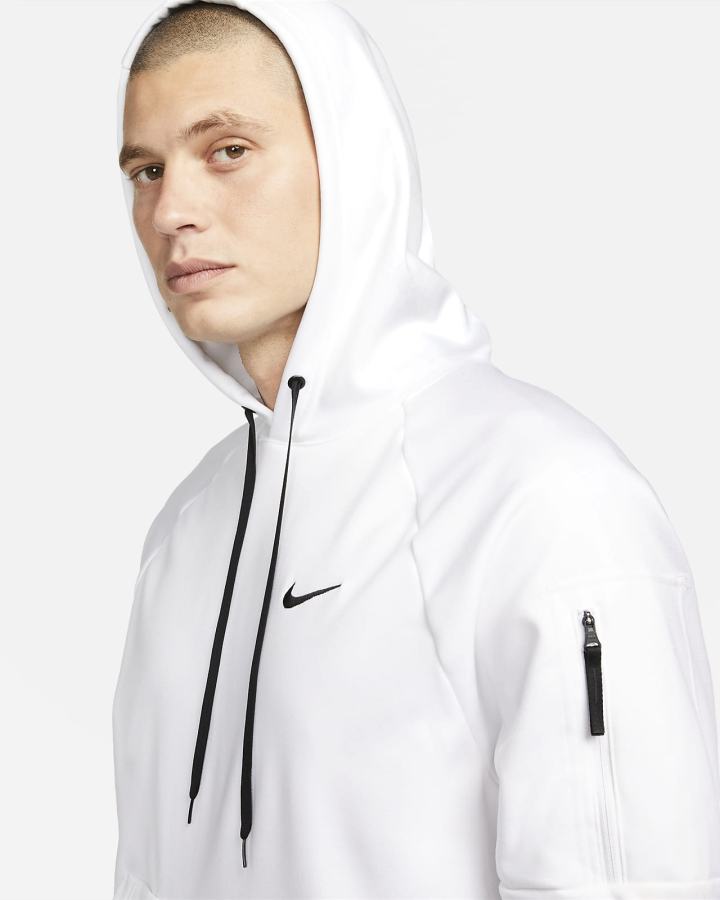 Nike Therma-FIT Fitness Muške Majica S Kapuljačom Bijele Crne | HR-19758SXVI