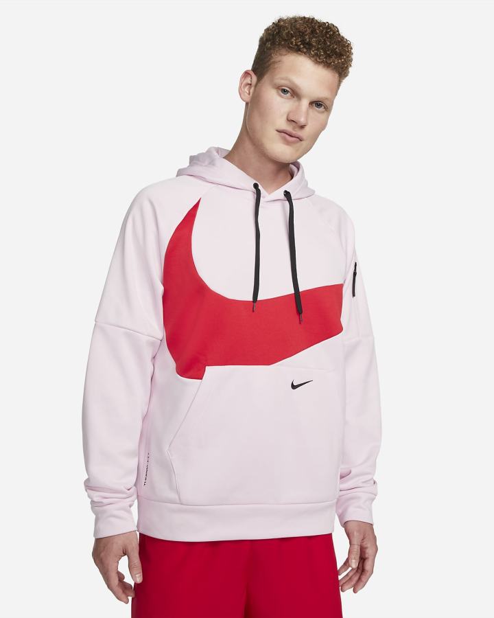 Nike Therma-FIT Fitness Muške Majica S Kapuljačom Roze Crvene Crne | HR-68104PWGR