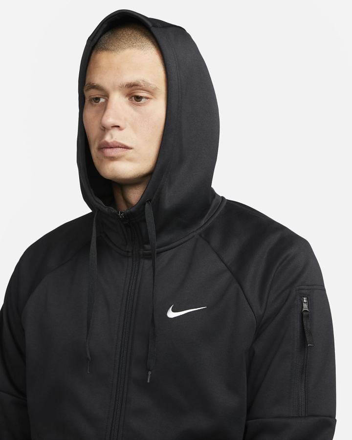 Nike Therma-FIT Full-Zip Fitness Muške Majica S Kapuljačom Crne Bijele | HR-09715LJTZ