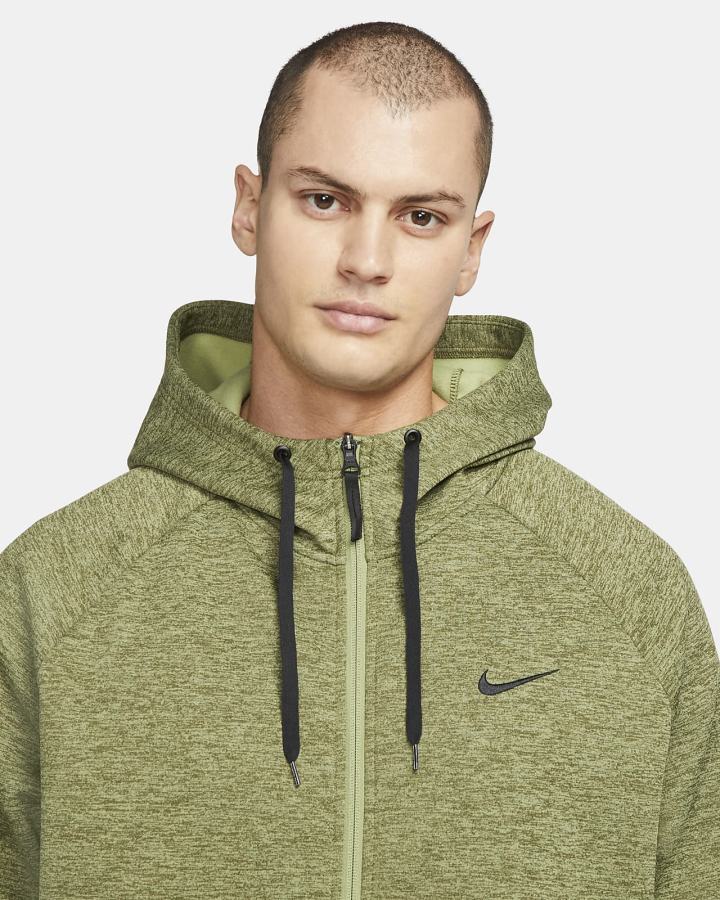 Nike Therma-FIT Full-Zip Fitness Muške Majica S Kapuljačom Zelene Crne | HR-43059UOPQ