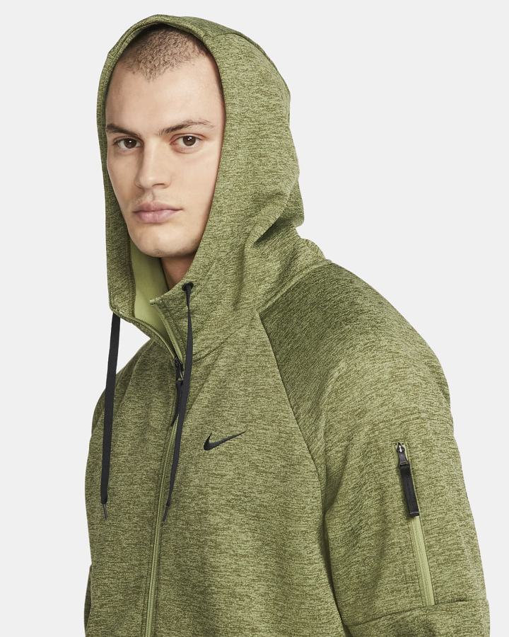 Nike Therma-FIT Full-Zip Fitness Muške Majica S Kapuljačom Zelene Crne | HR-43059UOPQ