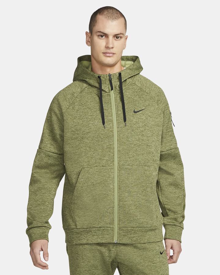 Nike Therma-FIT Full-Zip Fitness Muške Majica S Kapuljačom Zelene Crne | HR-43059UOPQ