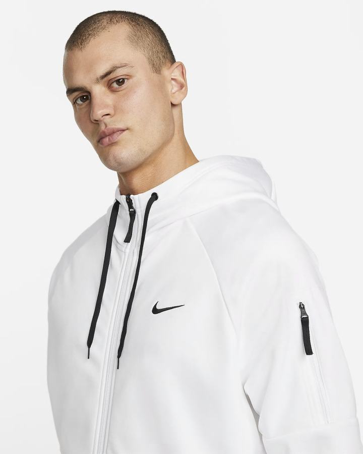 Nike Therma-FIT Full-Zip Fitness Muške Majica S Kapuljačom Bijele Crne | HR-45107PVEL