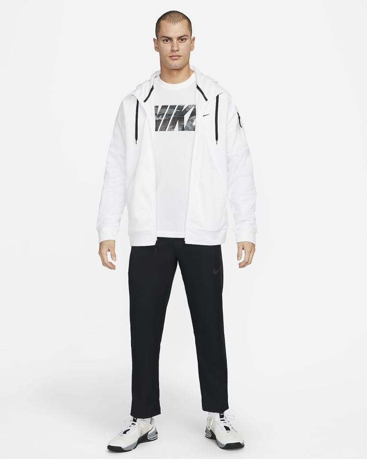 Nike Therma-FIT Full-Zip Fitness Muške Majica S Kapuljačom Bijele Crne | HR-45107PVEL