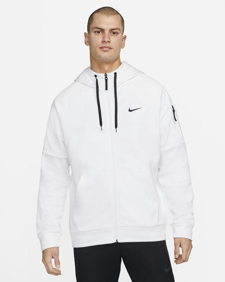 Nike Therma-FIT Full-Zip Fitness Muške Majica S Kapuljačom Bijele Crne | HR-45107PVEL