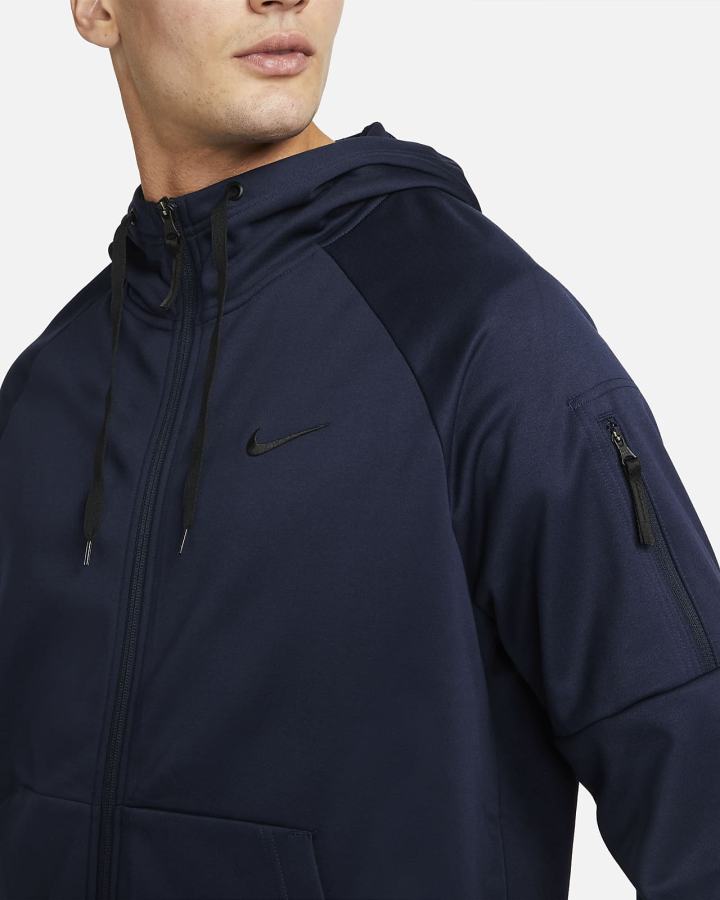 Nike Therma-FIT Full-Zip Fitness Muške Majica S Kapuljačom Obsidijanske Crne | HR-96157PGXF