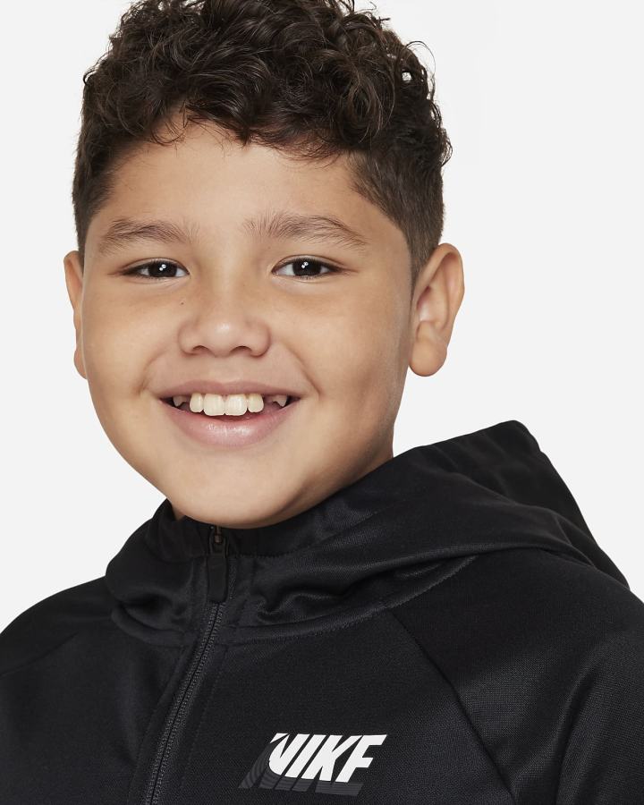 Nike Therma-FIT Kids Full-Zip Training (Extended Size) Za Dječake Majica S Kapuljačom Crne Bijele | HR-72136FPCX