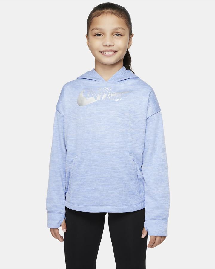 Nike Therma-FIT Kids Za Djevojčice Majica S Kapuljačom Kraljevska Plava | HR-49563GLIR