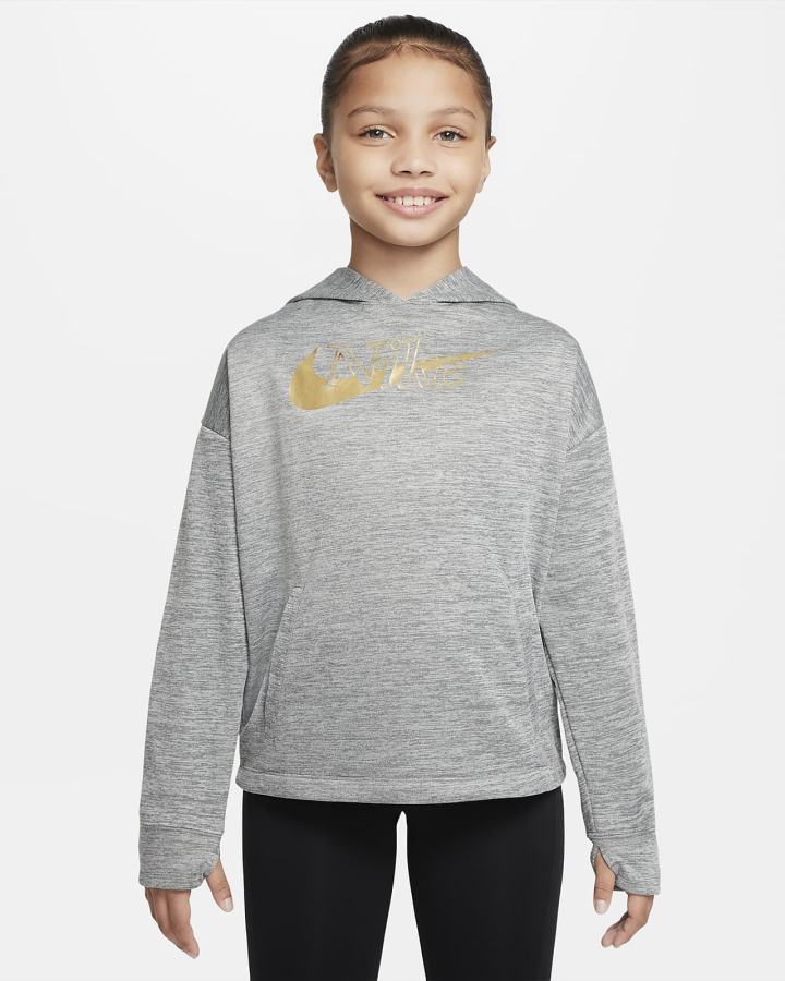 Nike Therma-FIT Kids Za Djevojčice Majica S Kapuljačom Crne | HR-87902PBGL