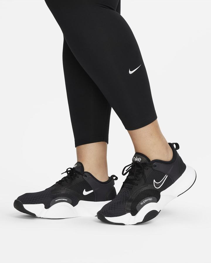 Nike Therma-FIT One Mid-Rise Ženske Tajice Crne Bijele | HR-17948PGWM