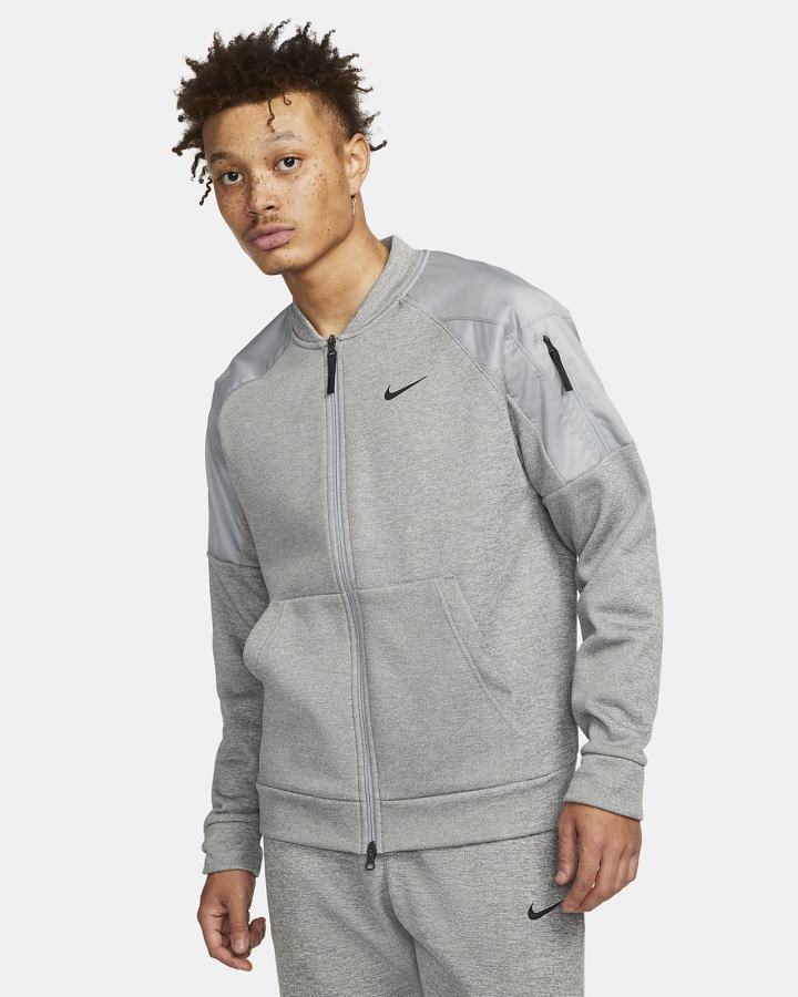 Nike Therma-FIT Training Full-Zip Bomber Muške Jakne Tamno Sive Crne | HR-25310JQMI