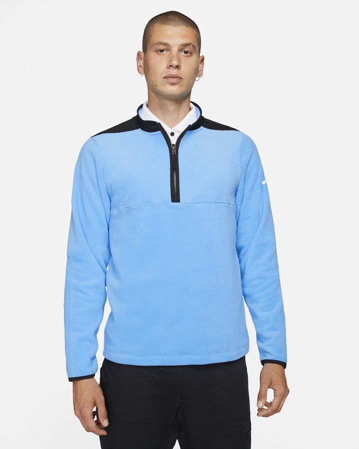 Nike Therma-FIT Victory 1/2-Zip Golf Top Muške Pulover Plave Crne Bijele | HR-89452ZVBF