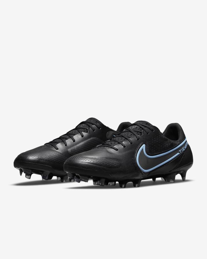 Nike Tiempo Legend 9 Elite FG Firm-Ground Muške Nogometne Kocke Crne Sive Crne | HR-70936RFEC