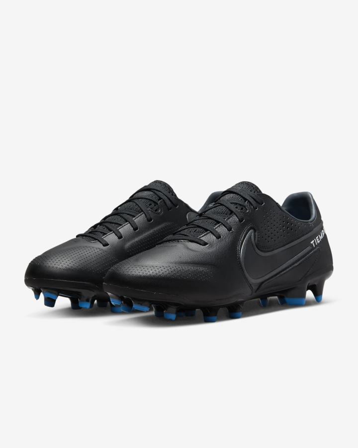 Nike Tiempo Legend 9 Pro FG Firm-Ground Muške Nogometne Kocke Crne Bijele Svijetlo Plave Sive | HR-40759BFET