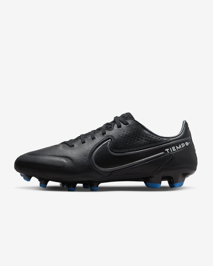 Nike Tiempo Legend 9 Pro FG Firm-Ground Muške Nogometne Kocke Crne Bijele Svijetlo Plave Sive | HR-40759BFET