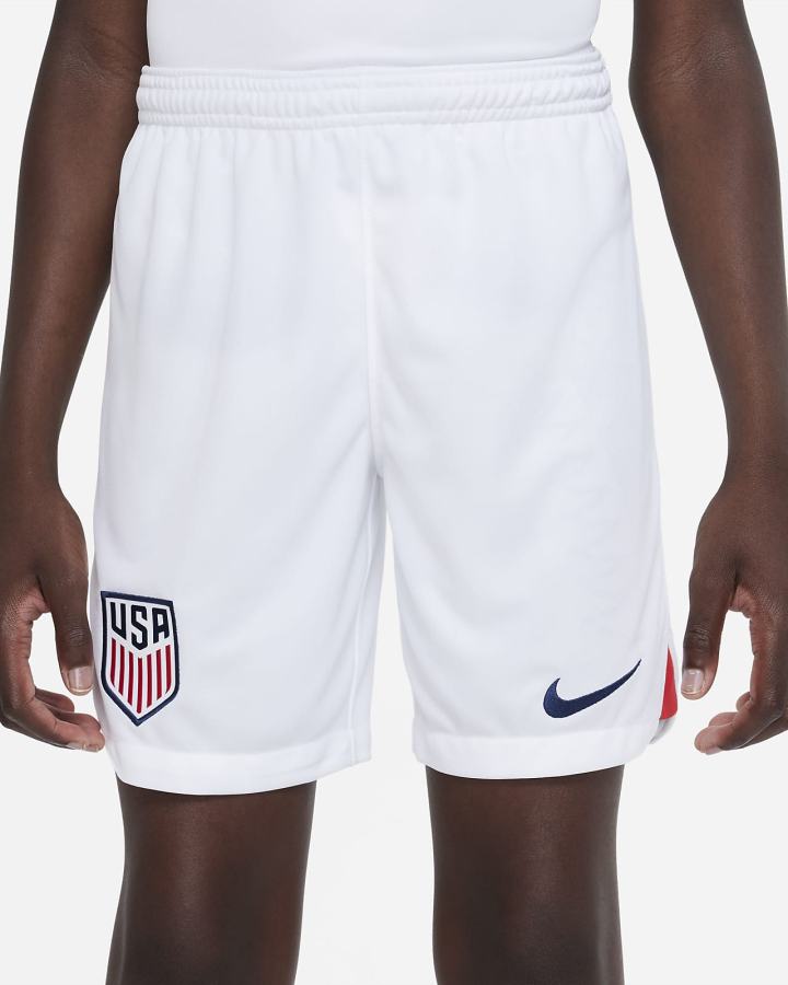 Nike U.S. 2022/23 Stadium Home Kids Dri-FIT Soccer Za Dječake Kratke Hlače Bijele Crvene Plave | HR-01579ZPOF