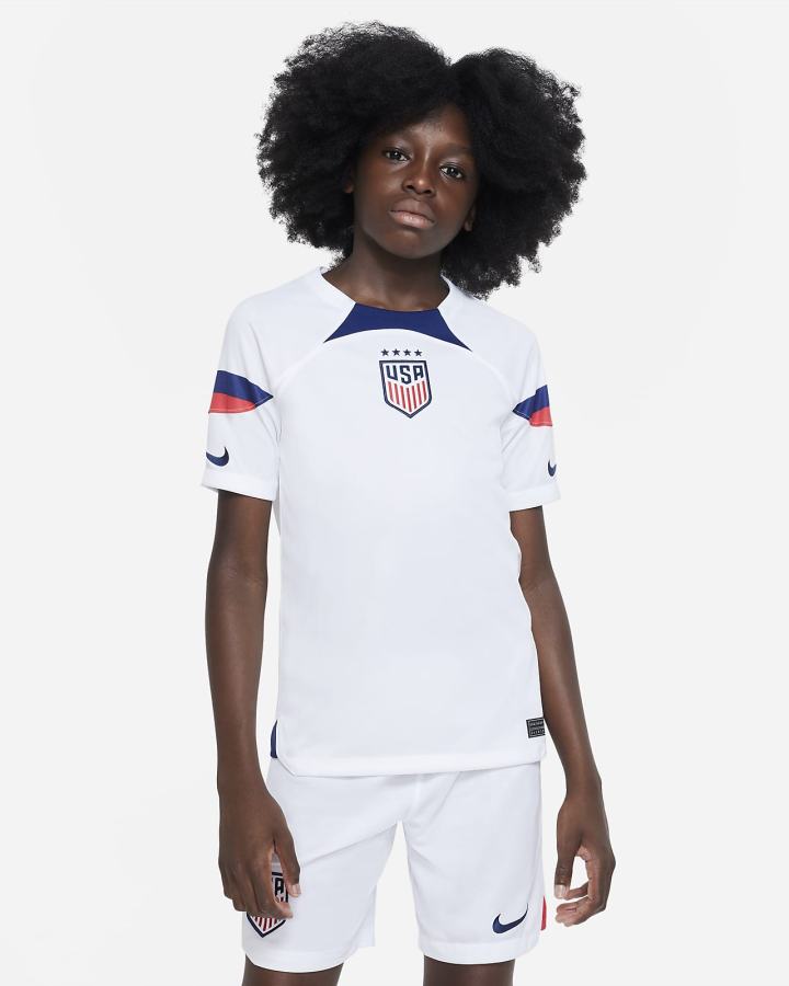 Nike U.S. 2022/23 Stadium Home Kids Dri-FIT Soccer Za Djevojčice Dres Bijele Plave | HR-02854UCLS