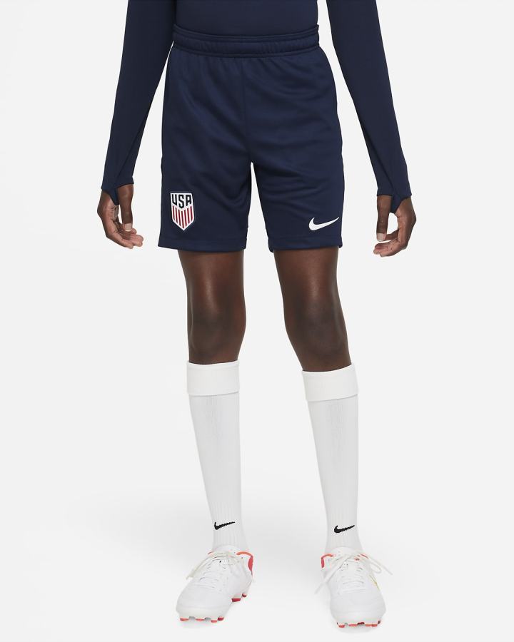 Nike U.S. Academy Pro Kids Dri-FIT Knit Soccer Za Dječake Kratke Hlače Obsidijanske Bijele | HR-95170XYFC