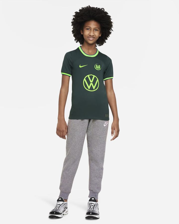 Nike VfL Wolfsburg 2022/23 Stadium Away Kids Dri-FIT Soccer Za Djevojčice Dres Svijetlo Zelene | HR-81526FCAS