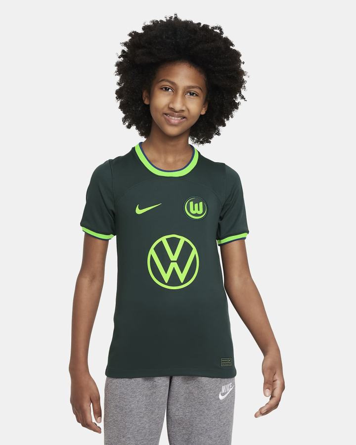 Nike VfL Wolfsburg 2022/23 Stadium Away Kids Dri-FIT Soccer Za Djevojčice Dres Svijetlo Zelene | HR-81526FCAS