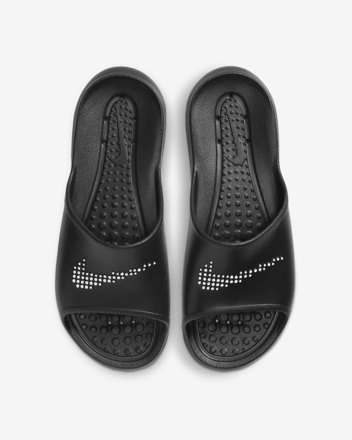 Nike Victori One Shower Muške Slajdovi Crne Bijele | HR-45679VHQG