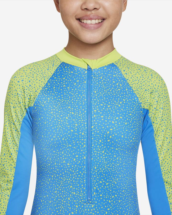 Nike Water Dots Kids Long-Sleeve One Piece Za Djevojčice Košulje Plave | HR-93720EKYL