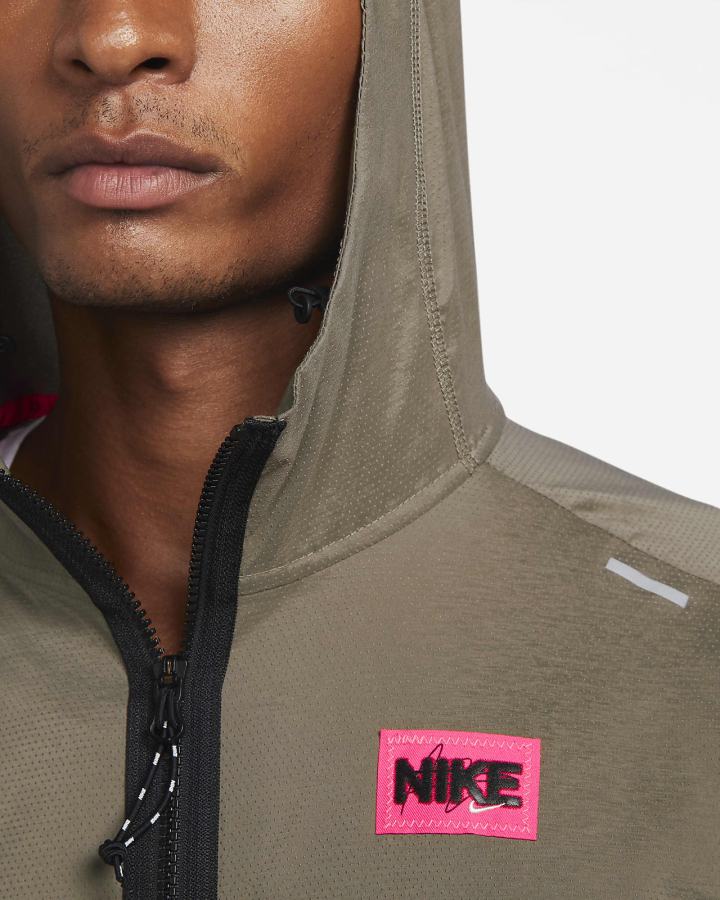 Nike Windrunner D.Y.E. Running Muške Jakne Maslinasto Zelene Sive Roze Bijele | HR-58160NDUT