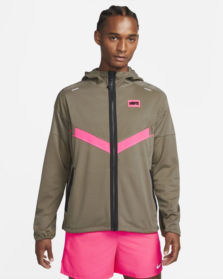 Nike Windrunner D.Y.E. Running Muške Jakne Maslinasto Zelene Sive Roze Bijele | HR-58160NDUT