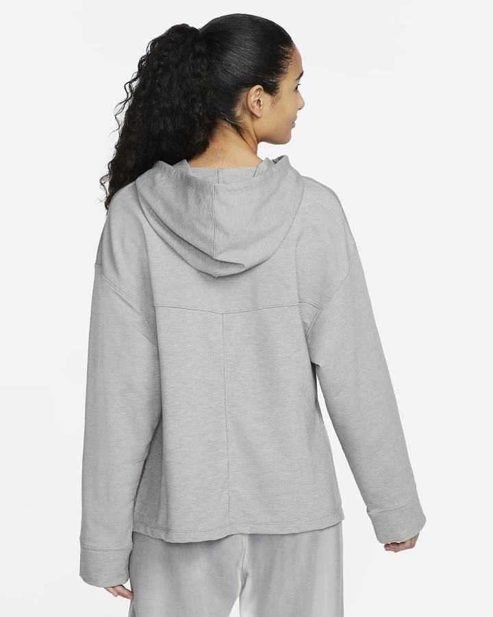 Nike Yoga Dri-FIT Fleece Ženske Majica S Kapuljačom Sive | HR-62801JVYK