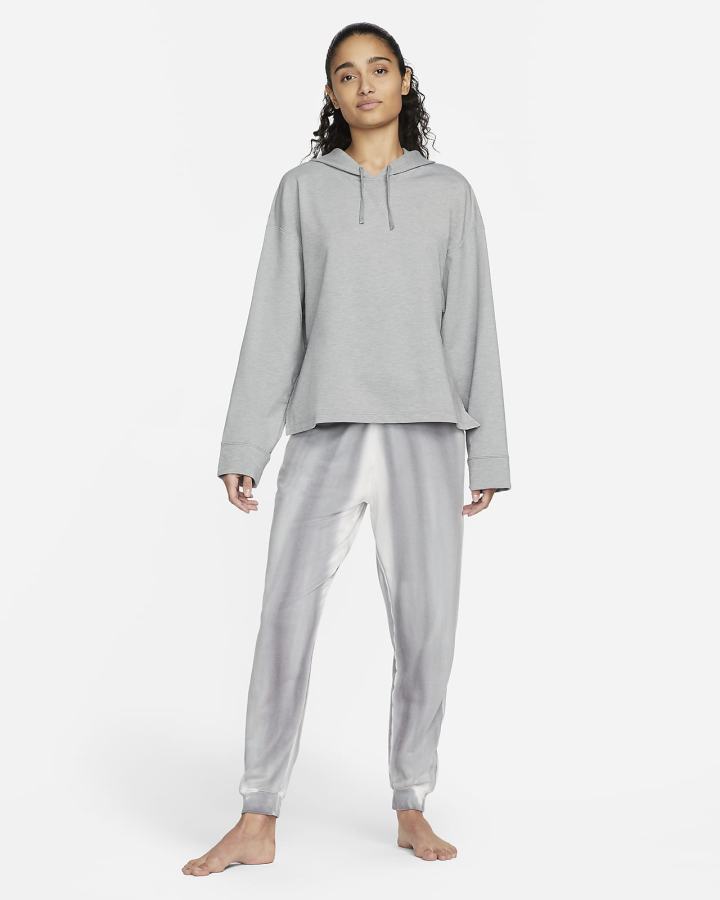 Nike Yoga Dri-FIT Fleece Ženske Majica S Kapuljačom Sive | HR-62801JVYK