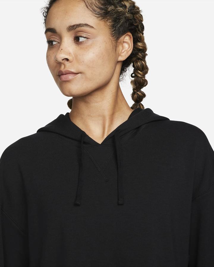 Nike Yoga Dri-FIT Fleece Ženske Majica S Kapuljačom Crne Sive | HR-69840QEAG