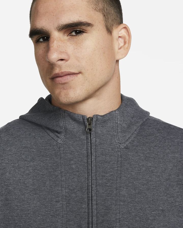 Nike Yoga Dri-FIT Full-Zip Fleece Muške Majica S Kapuljačom Crne | HR-49602ADUH