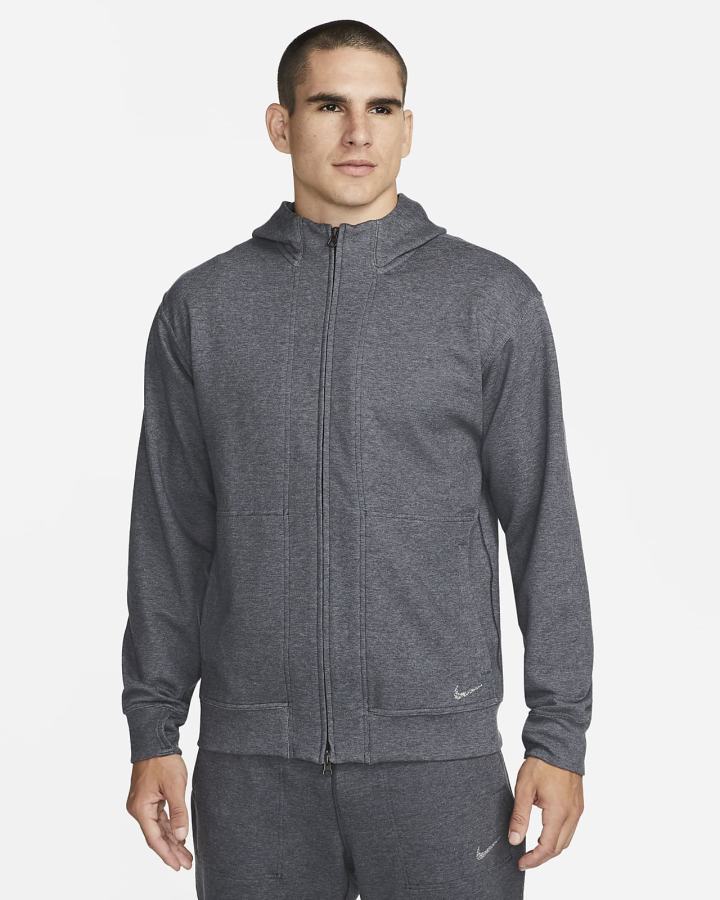 Nike Yoga Dri-FIT Full-Zip Fleece Muške Majica S Kapuljačom Crne | HR-49602ADUH