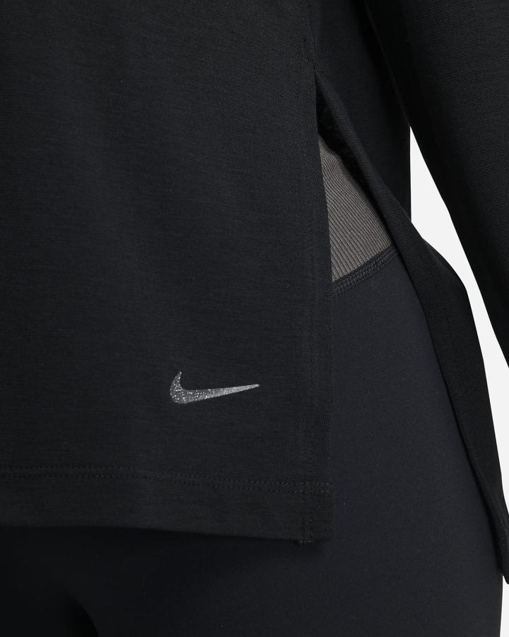 Nike Yoga Dri-FIT Long-Sleeve Top Ženske Košulje Crne Sive | HR-20891SYGZ