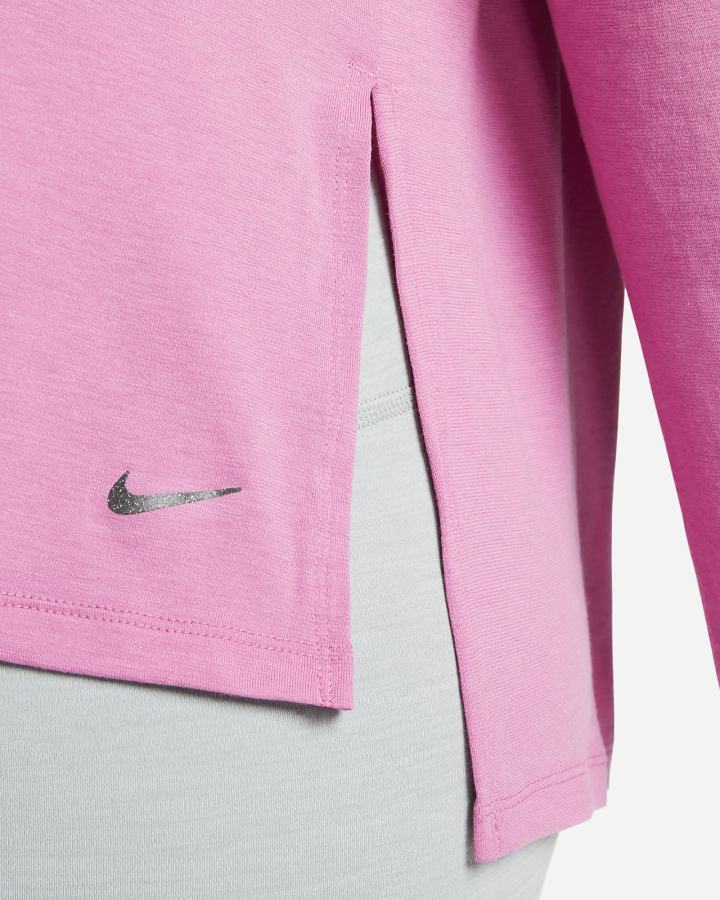 Nike Yoga Dri-FIT Long-Sleeve Top Ženske Košulje Fuksije Sive | HR-67308RLCT