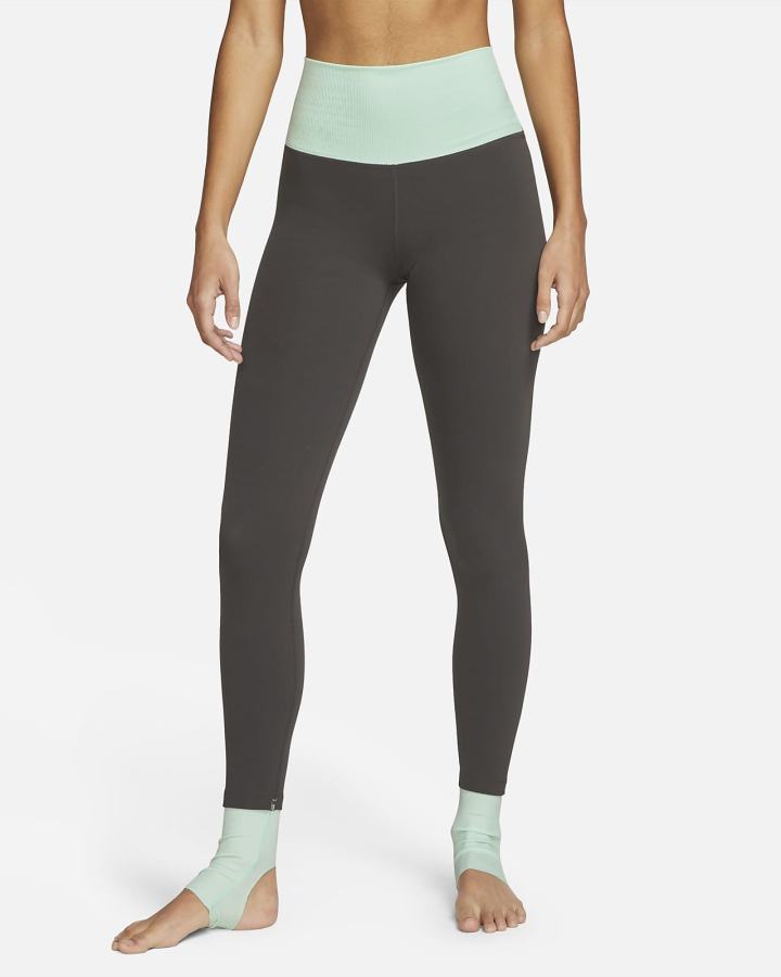 Nike Yoga Dri-FIT Luxe High-Waisted 7/8 Color-Block Ženske Tajice Sive Menta Sive | HR-28346ATUS