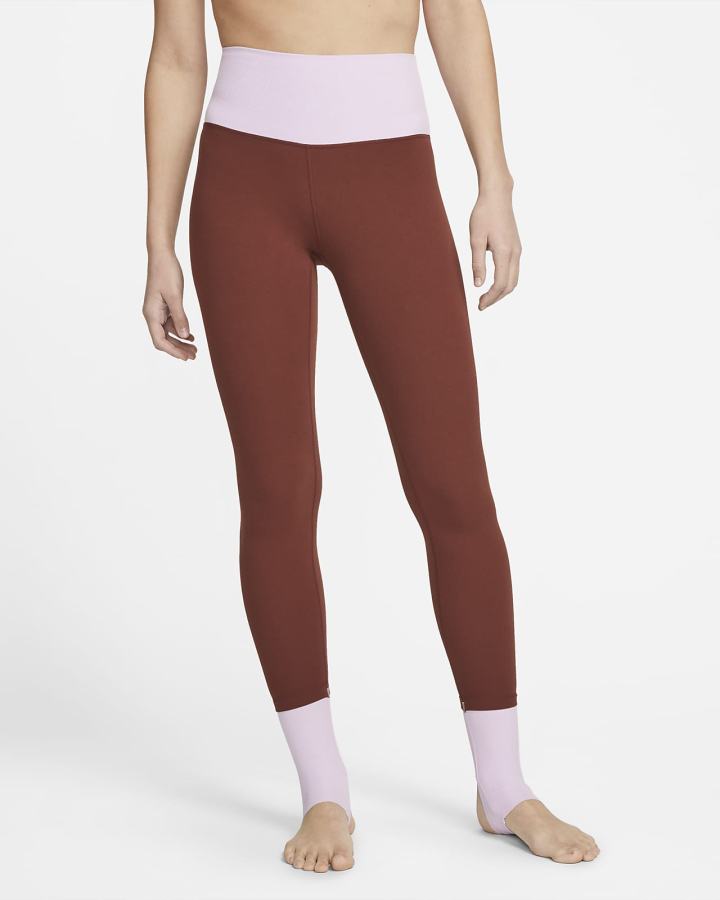 Nike Yoga Dri-FIT Luxe High-Waisted 7/8 Color-Block Ženske Tajice Smeđe Sive | HR-82130ANTG