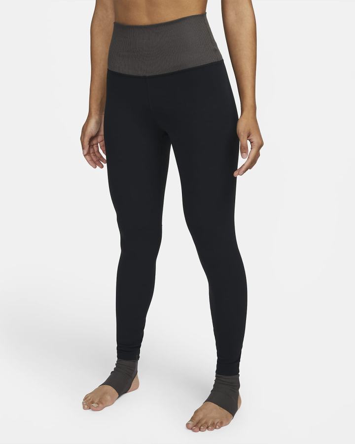 Nike Yoga Dri-FIT Luxe High-Waisted 7/8 Color-Block Ženske Tajice Crne Sive | HR-87506JVFP