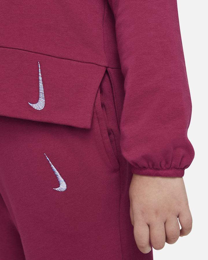 Nike Yoga Kids Fleece (Extended Size) Za Djevojčice Majica S Kapuljačom Bordo | HR-25836XBWR