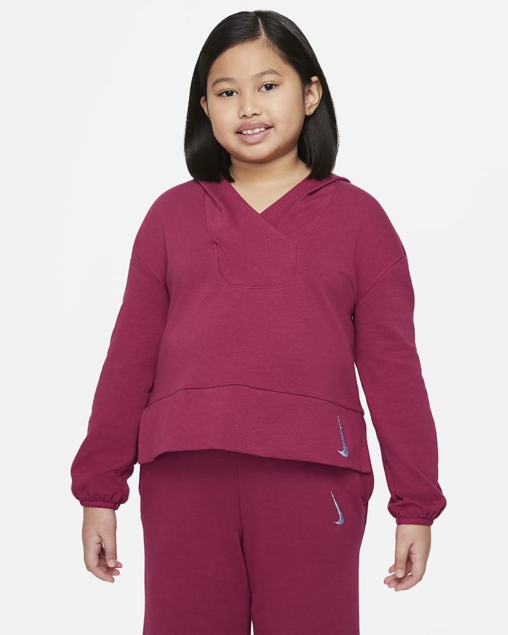 Nike Yoga Kids Fleece (Extended Size) Za Djevojčice Majica S Kapuljačom Bordo | HR-25836XBWR